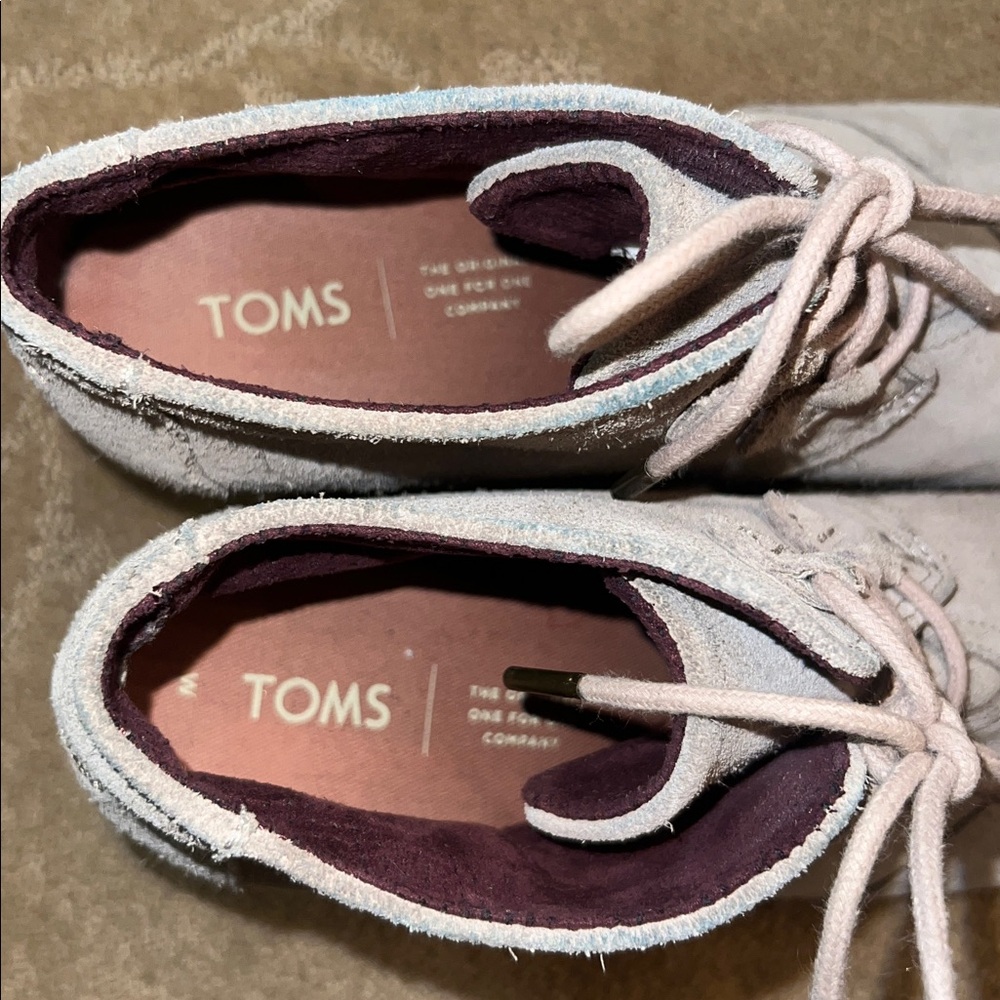 Toms Kala Tan Suede Wedge Bootie, Sz 8 - Picture 7 of 7